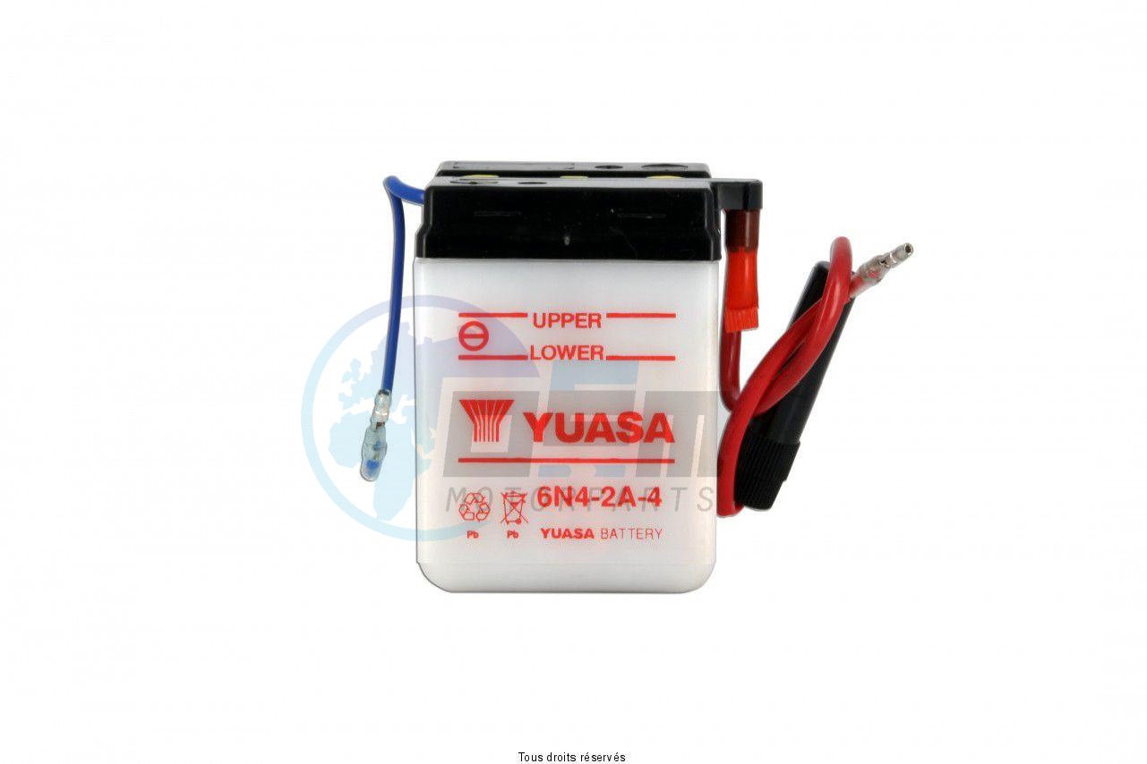 Product image: Yuasa - 806042 - Battery 6n4-2a-4 L 71mm  W 71mm  H 96mm 6v 4ah  1