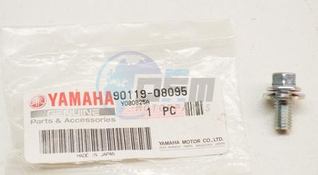 Product image: Yamaha - 901190809500 - BOLT, WITH WASHER  0