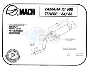 Product image: Marving - 01E11V - Silencer  EDR XT 600/TENERE' 84/88 Approved Black  