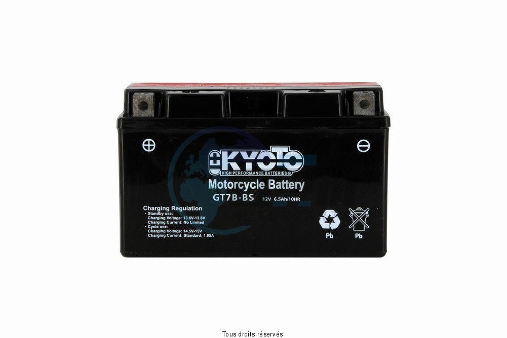 Product image: Kyoto - 712077 - Battery Yt7b-bs - Ss Entr. L 150mm  W 65mm  H 92mm 12v 6ah Acid 0.33l   0
