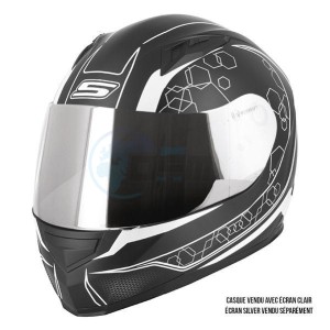 Product image: S-Line - IAP1G1205 - Helmet Full Face S448 APEX GRAPHIC - Black Mat/White - Size XL 