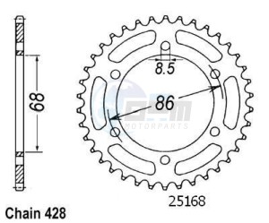 Product image: Esjot - 50-15022-46 - Chainwheel Steel Kawasaki - 428 - 46 Teeth - Made in Germany 