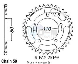 Product image: Sifam - 25149CZ46 - Chain wheel rear Triumph 900 Super Iii   Type 530/Z46 