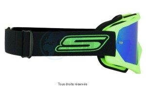 Product image: S-Line - GOGGLECROS29 - Goggles MX Cross ECO Green fluo strap Black S Green, Screen Iridium Green 