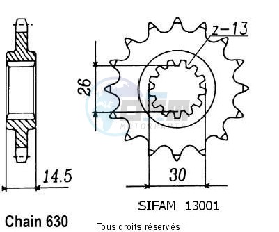 Product image: Sifam - 13001CZ15 - Sprocket Cb 750 Kz Rc01 79   13001cz   15 teeth  0