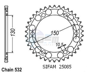 Product image: Esjot - 50-27002-46 - Chainwheel Steel Yamaha - 532 - 46 Teeth -  Identical to JTR866 - Made in Germany 