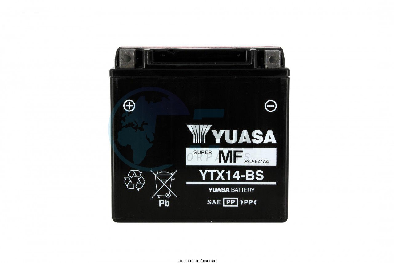 Product image: Yuasa - 812140 - Battery Ytx14-bs L 150mm  W 87mm  H 147mm 12v 12ah  1