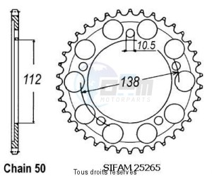 Product image: Sifam - 25265CZ48 - Chain wheel rear Yzf R6 99-02 Type 530   Type 530/Z48 