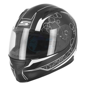 Product image: S-Line - IAP1G1201 - Helmet Full Face S448 APEX GRAPHIC - Black Mat/White - Size XS 