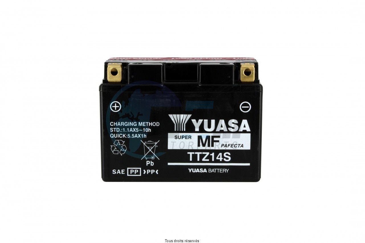 Product image: Yuasa - 812139 - Battery TTZ14-S - AGM L 150mm  W 87mm  H 110mm 12v 11.2ah Delivery with Acid  1