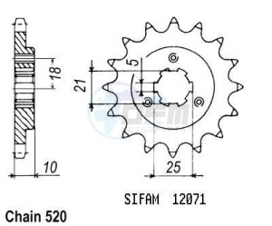 Product image: Esjot - 50-32031-15 - Sprocket Suzuki - 520 - 15 Teeth -  Identical to JTF438 - Made in Germany 