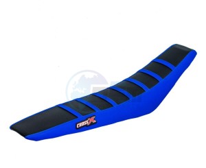 Product image: Crossx - M620-3BBLBL - Saddle Cover HUSQVARNA TC 65 17-20 TOP BLACK- SIDE BLUE-STRIPES BLUE (M620-3BBLBL) 