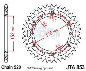 Product image: Esjot - 51-32003-52 - Chainwheel Alu TT Yamaha - 520 - 52 Teeth -  Identical to JTA853 - Made in Germany 