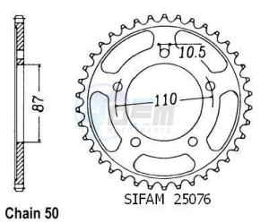 Product image: Esjot - 50-35031-42 - Chainwheel Steel Suzuki - 530 - 42 Teeth -  Identical to JTR829 - Made in Germany 
