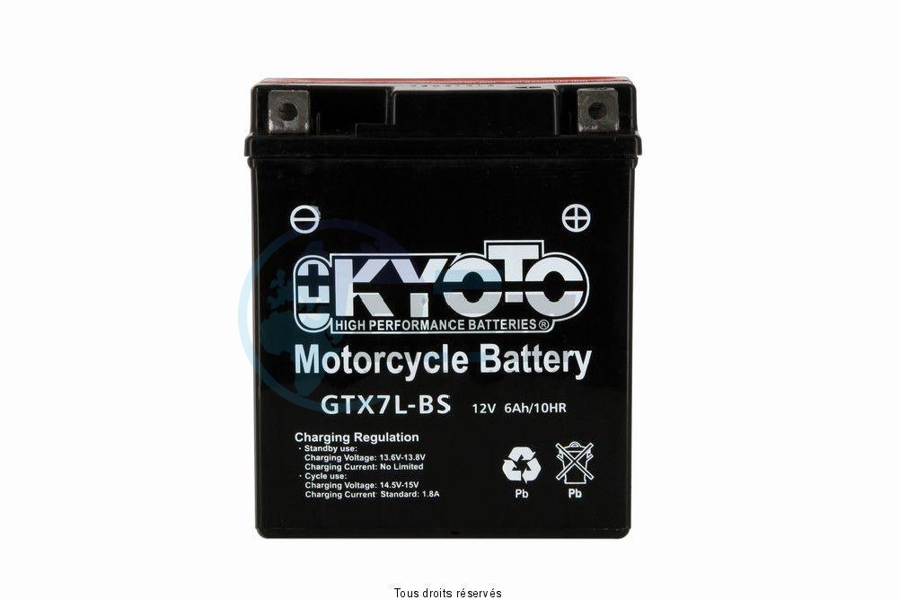 Product image: Kyoto - 712070 - Battery Ytx7l-bs- Ss Entr. Acid L 114mm  W 71mm  H 131mm 12v 6ah Acid 0,37l  1