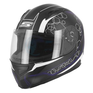 Product image: S-Line - IAP1G1402 - Helmet Full Face S448 APEX GRAPHIC - Black Mat/Blue - Size S 