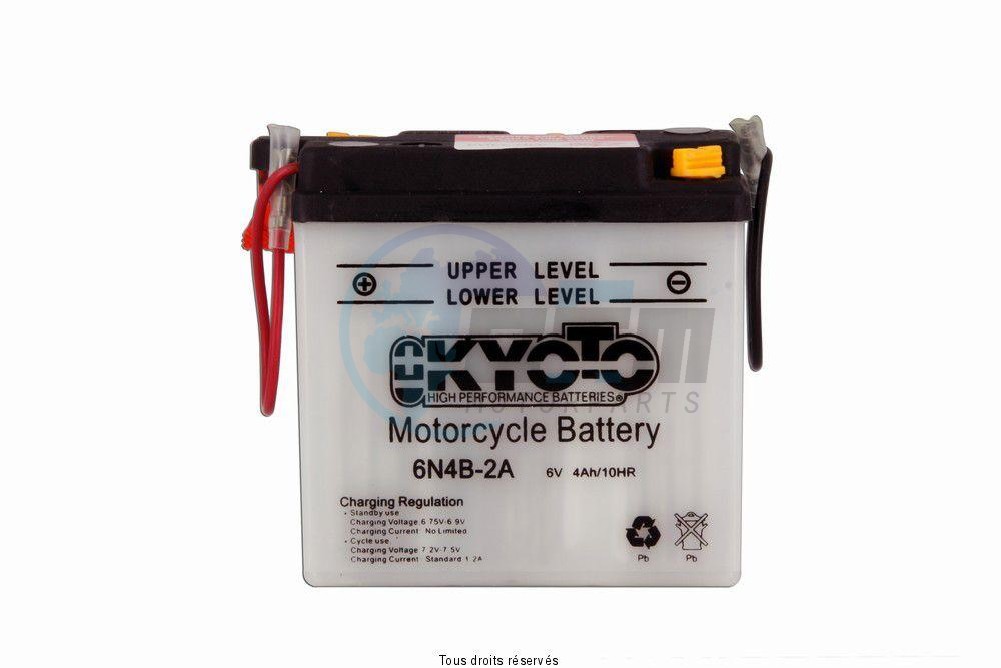 Product image: Kyoto - 706045 - Battery 6n4b-2a L 100mm  W47mm  H 96mm 6v 4ah Acid 0,2l  1