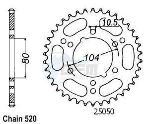 Product image: Esjot - 50-32009-43 - Chainwheel Steel Kawasaki - 520 - 43 Teeth -  Identical to JTR1478 - Made in Germany 