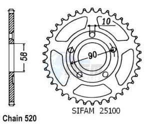 Product image: Esjot - 50-32046-35 - Chainwheel Steel Honda - 520 - 35 Teeth -  Identical to JTR604 - Made in Germany 