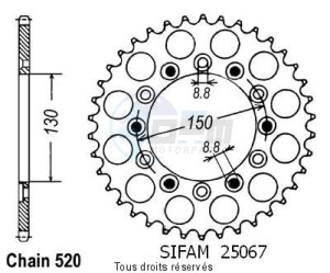 Product image: Sifam - 25067CZ48 - Chain wheel rear 125 Rx R 91-   Type 520/Z48 