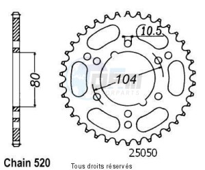 Product image: Esjot - 25313AZ40 - Chain wheel rear Racing Alu Type 520 ZX-10R 11-   