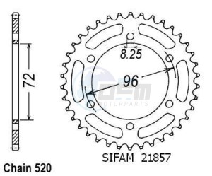 Product image: Esjot - 50-32020-42 - Chainwheel Steel TT Suzuki - 520 - 42 Teeth -  Identical to JTR820 - Made in Germany 