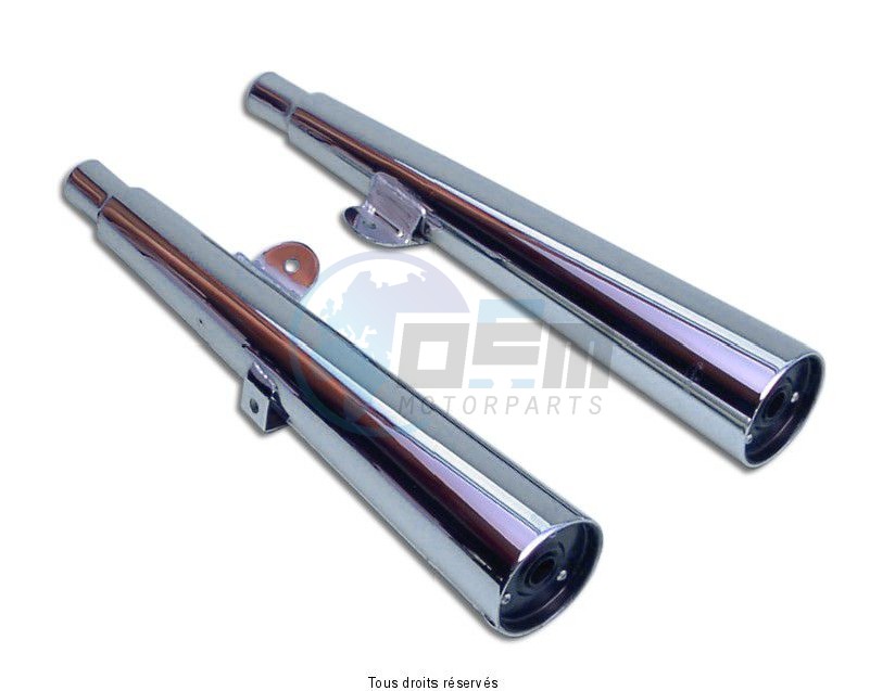 Product image: Marving - 01H2072 - Silencer  MARVI CX 500 C CUSTOM Approved - Sold as 1 pair Chrome   0