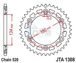 Product image: Esjot - 51-32202-43 - Chainwheel Alu Honda - 520 - 43 Teeth -  Identical to JTA1308 - Made in Germany 