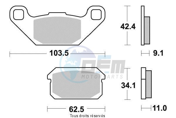 Product image: Sifam - S9103N - Brake Pad Sifam Sinter Metal   S9103N  1