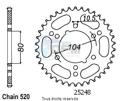 Product image: Sifam - 25248CZ36 - Chain wheel Polaris 250 Trail Blazer   Type 520/Z36  0