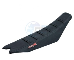 Product image: Crossx - M912-3BBB - Saddle Cover BETA  RR-RS 2013-2019 TOP BLACK- SIDE BLACK-STRIPES BLACK (M912-3BBB) 