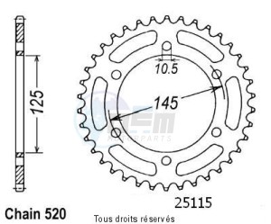 Product image: Sifam - 25115CZ46 - Chain wheel rear Xtz 750 Super T   Type 520/Z46 