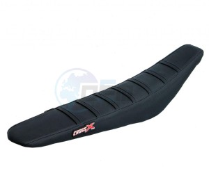 Product image: Crossx - M512-3BBB - Saddle Cover KTM SX 200 250 450 03, SX-SXF 125-525 03-06, EXC 04-07 TOP BLACK- SIDE BLACK-STRIPES BLACK (M512-3BBB) 