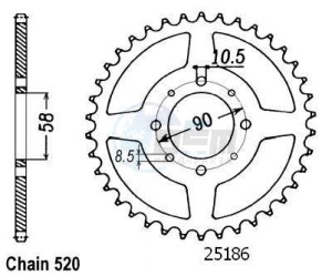 Product image: Esjot - 50-32032-39 - Chainwheel Steel Honda - 520 - 39 Teeth -  Identical to JTR273 - Made in Germany 