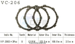 Product image: Kyoto - VC206 - Clutch Plate kit complete Dt 80 Lc 83-92   