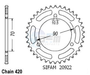 Product image: Esjot - 50-13001-47 - Chainwheel Steel TT Honda - 420 - 47 Teeth -  Identical to JTR239 - Made in Germany 