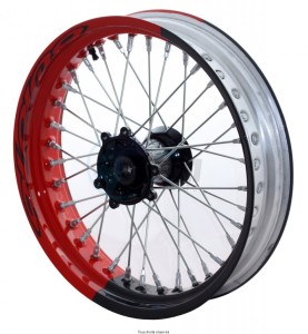 Product image: Alpina - ALPHO01 - Wheel Supermotard HONDA Front Alu 3.5 X 17 Red/Black Hub Black Spokes Alu 