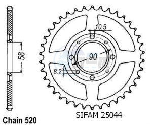 Product image: Esjot - 50-32013-31 - Chainwheel Steel TT Honda - 520 - 31 Teeth - Made in Germany 