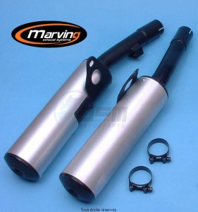 Product image: Marving - 01K2091 - Silencer  Rond Z 500 GP S Approved - Sold as 1 pair Rond Ø100 Black Cover Alu 