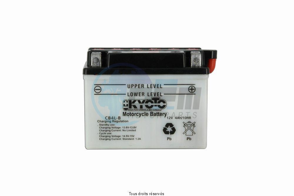 Product image: Kyoto - 712041 - Battery Yb4l-b L 121mm  W 71mm  H 93mm 12v 4ah Acid 0,28l  1