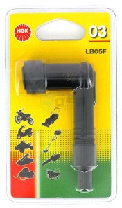 Product image: Ngk - LB05F-B1 - Spark plug cap BLISTER Ã˜14mm Without Douille Antiparasite CoudÃƒÂ© 90Â° 