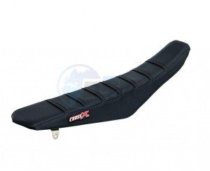 Product image: Crossx - M312-3BBB - Saddle Cover SUZUKI RMZ 250 -18 RMZ 450 08-17 TOP BLACK- SIDE BLACK-STRIPES BLACK (M312-3BBB) 