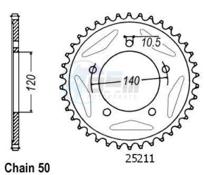 Product image: Esjot - 50-35052-40 - Chainwheel Steel Suzuki - 530 - 40 Teeth -  Identical to JTR1797 - Made in Germany 