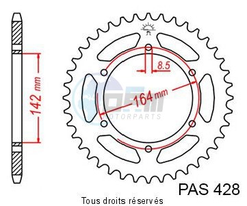 Product image: Sifam - 25242CZ52 - Chain wheel rear Gt 125 Comet 04-   Type 428/Z52  0