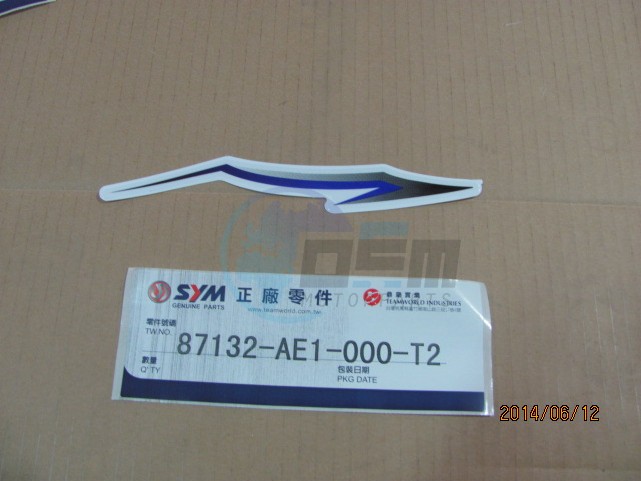 Product image: Sym - 87132-AE1-000-T2 - FR.FENDER L. STRIPE  0