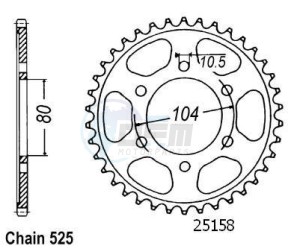Product image: Esjot - 50-29018-39 - Chainwheel Steel Kawasaki - 525 - 39 Teeth -  Identical to JTR1489 - Made in Germany 