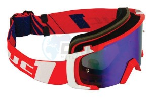Product image: luc1 - GOGGLECROS45 - Cross Glasses LUCKY - TEAM LUC1 - Red/White - Visor Iridium Blue and transparent 