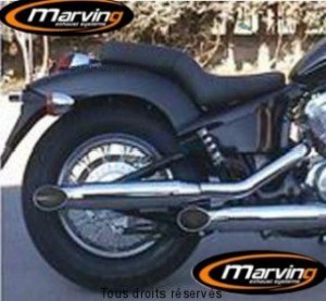 Product image: Marving - 01HCTM03 - Exhaust CUSTOM VT 600 SHADOW Complete exhaust pipe  Not Approvede Exhaust Damper Chrome  