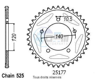Product image: Sifam - 25177CZ42 - Chain wheel rear Gsx-r 750 00-01   Type 525/Z42  0