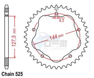 Product image: Esjot - 50-29020-45 - Chainwheel Steel Ducati - 525 - 45 Teeth - Made in Germany 
